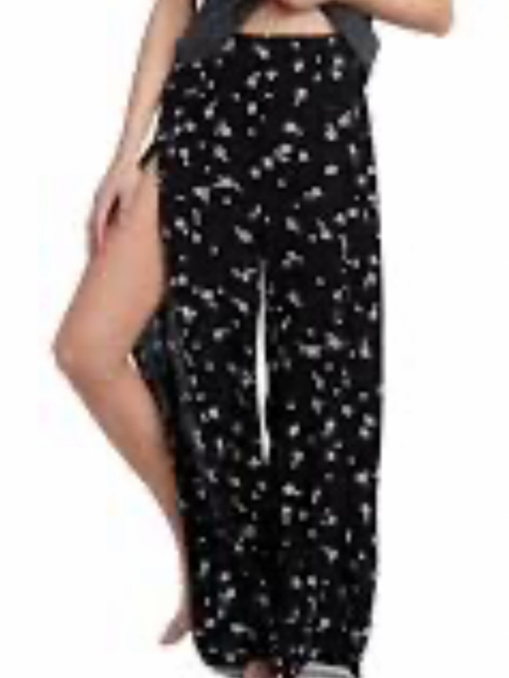 Billabong Black Wide-Leg Floral Print Pants